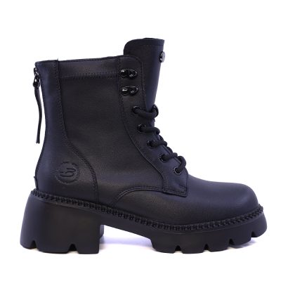 Ghete biker femei Benvenuti negre din piele 3742DG230N
