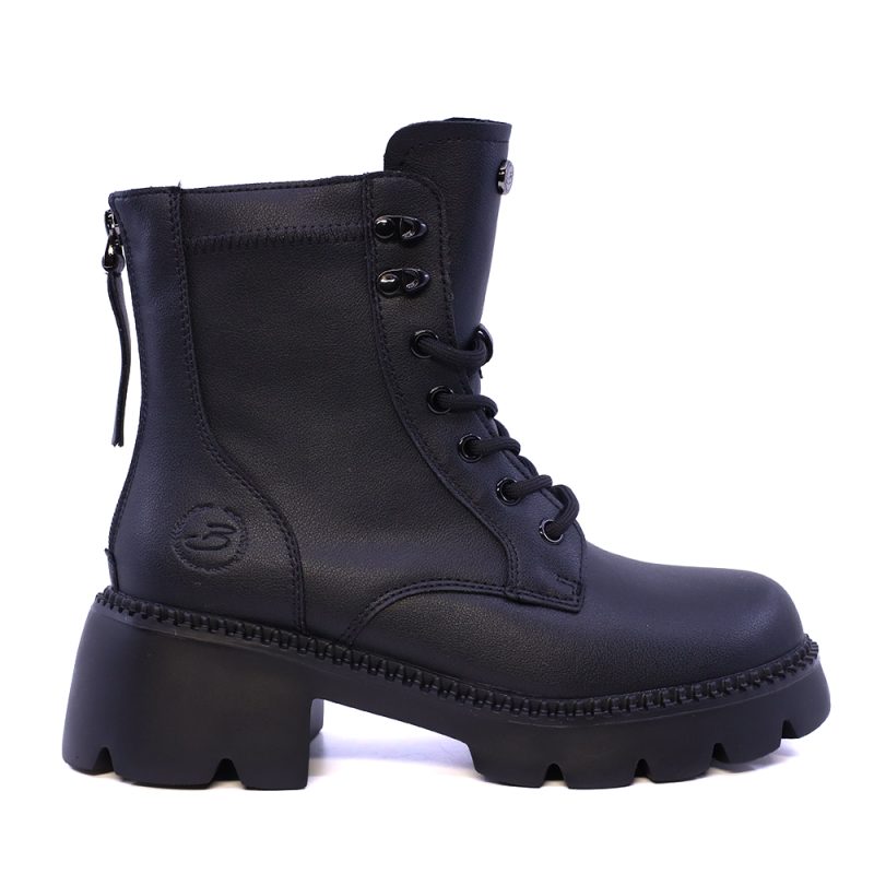 Ghete biker femei Benvenuti negre din piele 3742DG230N