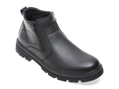 Ghete BITE THE BULLET negre, M1126, din piele naturala