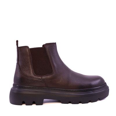 Ghete chelsea bărbați Luca di Gioia maro din piele și textil 2302BG33713M
