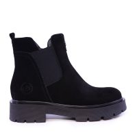 Ghete chelsea femei Benvenuti negre din piele întoarsă și textil 3742DG149VN