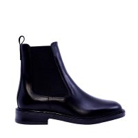 Ghete chelsea femei Benvenuti negre din piele si textil 682dg25817n