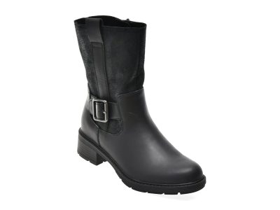 Ghete CLARKS negre, HEARTH MID, din piele naturala
