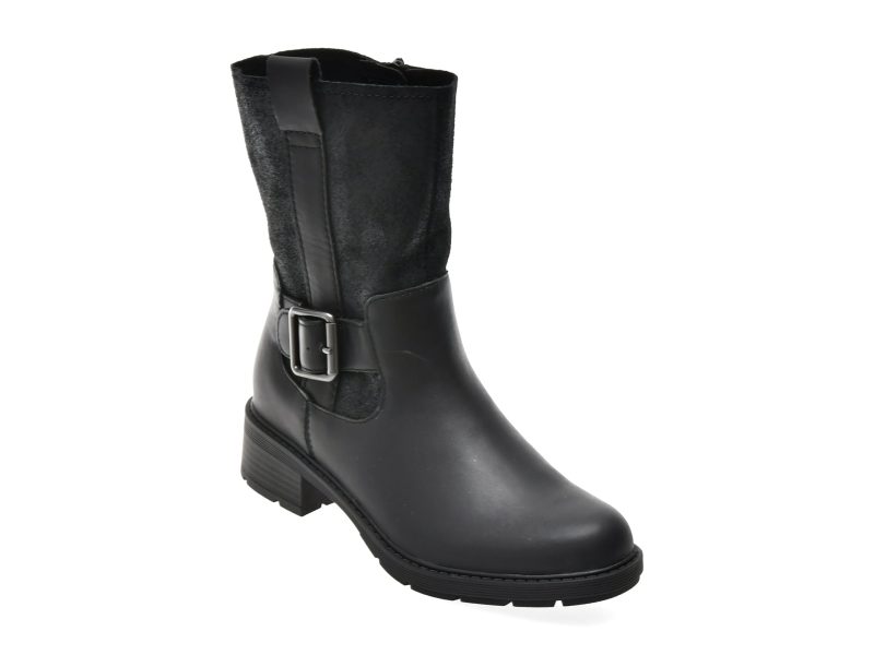 Ghete CLARKS negre, HEARTH MID, din piele naturala