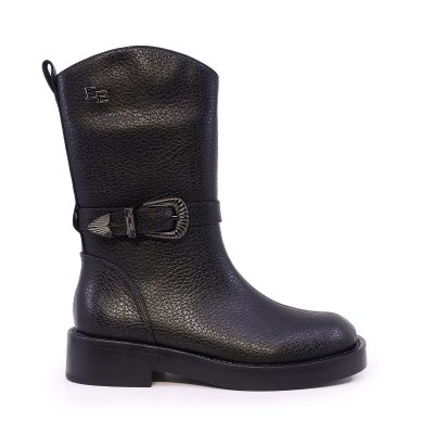 Ghete cu cataramă femei Enzo Bertini negre din piele 1390DG2110N