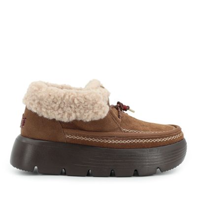 Ghete cu șiret tip mocasini femei Hey Dude Austin Edge Lounge Suede  maro 3092DG45638VM