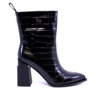 Ghete cu toc evazat femei Enzo Bertini negre din piele  1120DG1097CN