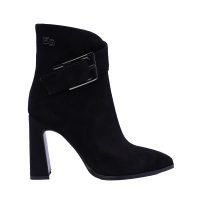 Ghete cu toc înalt femei Enzo Bertini Premium Collection negre din piele întoarsă 1122DGAMBRAVN