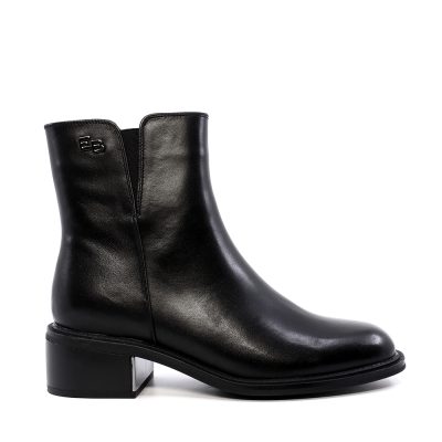 Ghete cu toc mic femei Enzo Bertini negre din piele  1120DG2646N