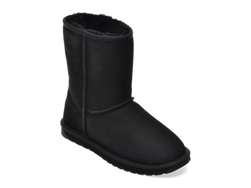 Ghete EMU negre, PLATINUM STINGER, din piele intoarsa