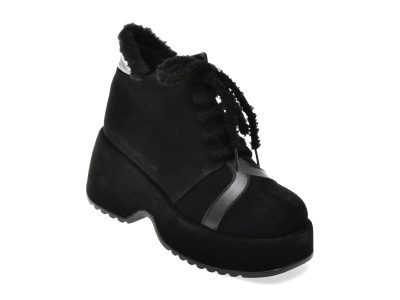 Ghete EPICA negre, 3701239, din piele intoarsa