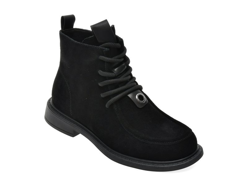 Ghete EPICA negre, 905824, din piele intoarsa