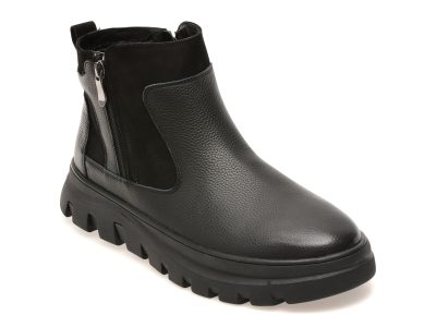 Ghete EPICA negre, FX010, din piele naturala