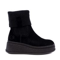 Ghete femei Benvenuti negre din material textil și piele întoarsă 1200DG25239VN
