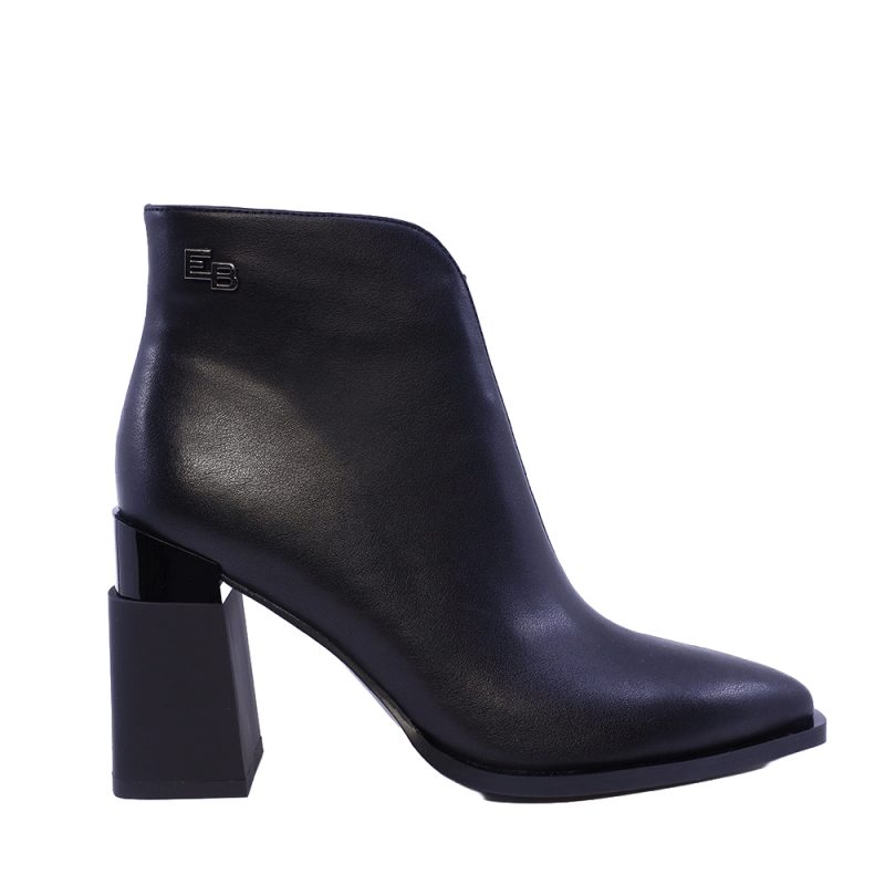 Ghete femei Enzo Bertini negre din piele  cu toc  1122DG1130N