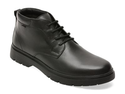 Ghete GEOX negre, U46HND, din piele naturala