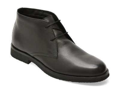 Ghete GEOX negre, U6658D, din piele naturala