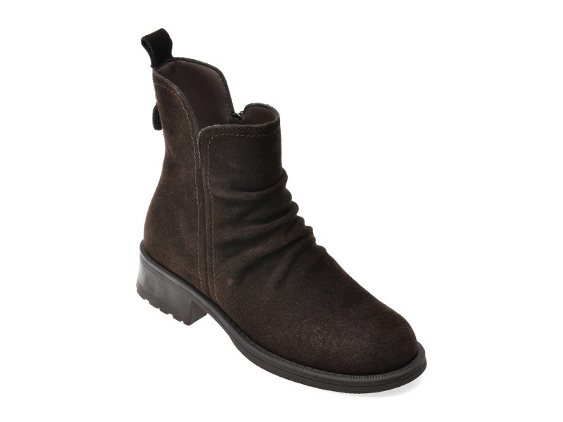 Ghete GRYXX maro, H570, din piele intoarsa