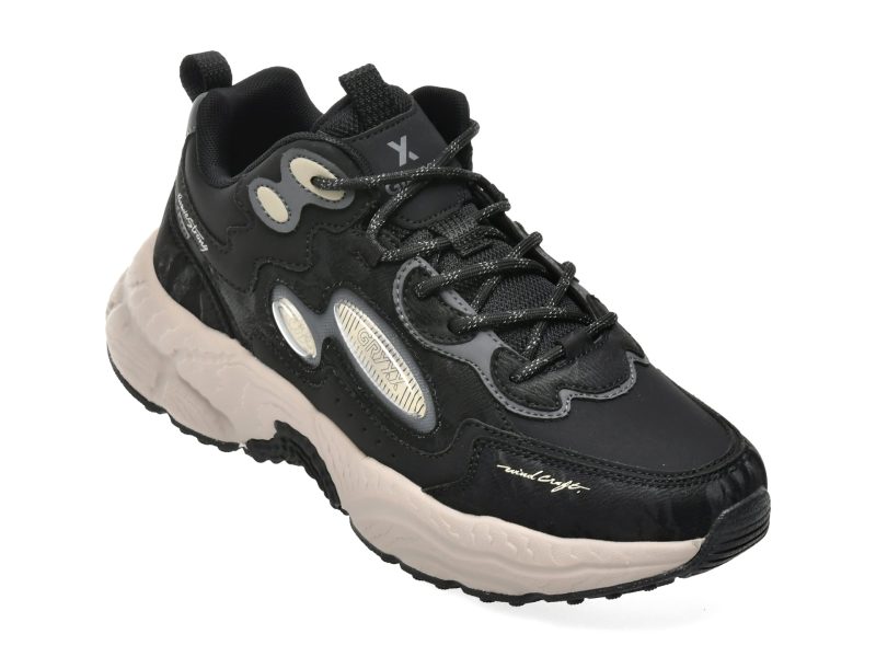 Ghete GRYXX negre, 1A5298, din piele ecologica