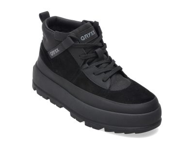 Ghete GRYXX negre, 80061, din piele naturala
