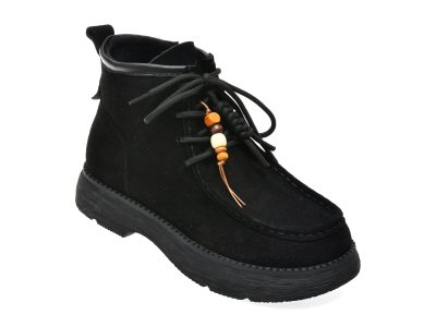Ghete GRYXX negre, 90100, din piele intoarsa