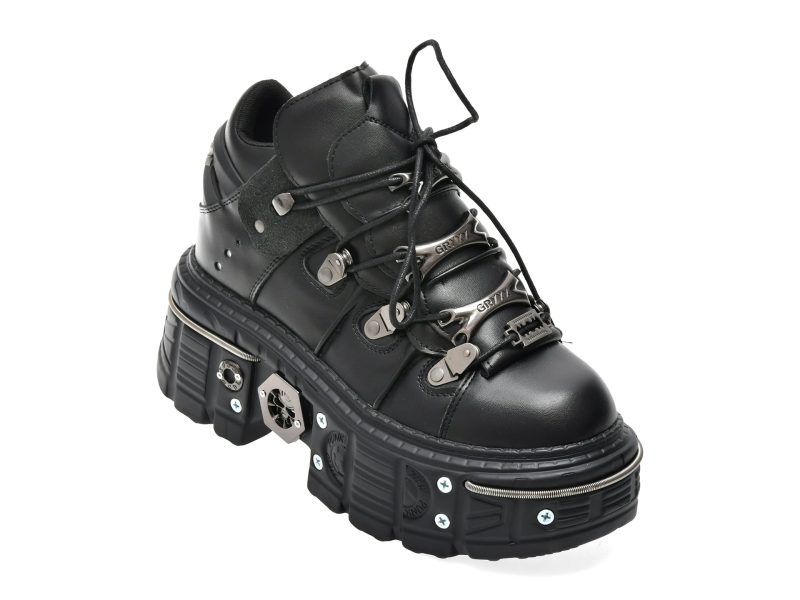 Ghete GRYXX negre, YQ081, din piele ecologica
