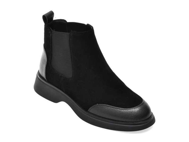 Ghete IMAGE negre, T1519, din piele intoarsa
