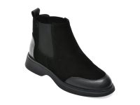 Ghete IMAGE negre, T1519, din piele intoarsa