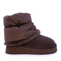 Ghete îmblanite femei Benvenuti maro din piele întoarsă și textil 1992DG5152VM