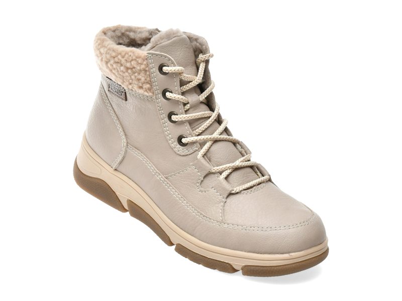 Ghete RIEKER gri, L5603, din piele ecologica