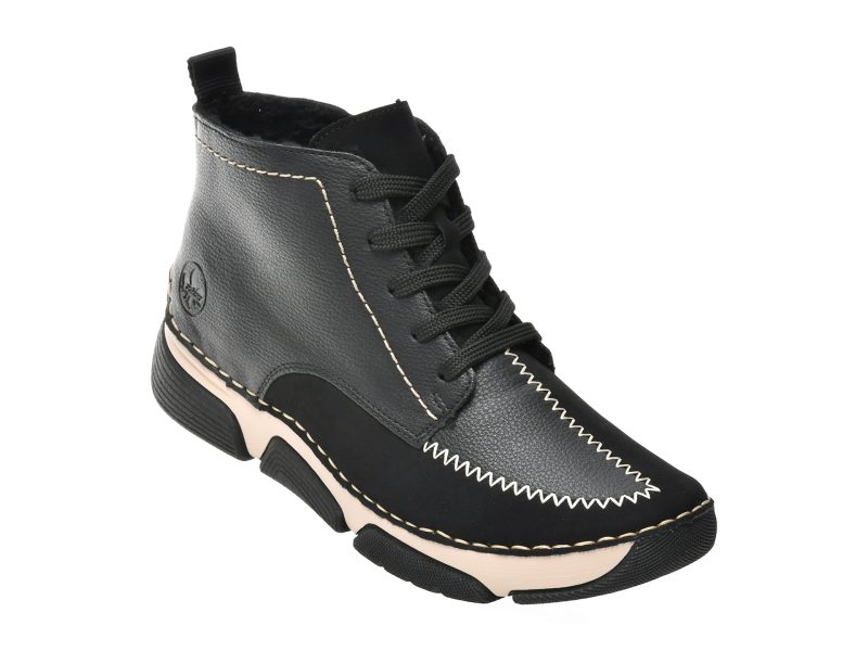 Ghete RIEKER negre, 45908, din piele ecologica