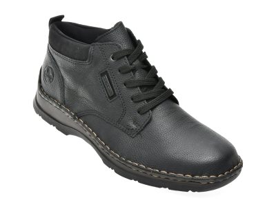 Ghete RIEKER negre, 5309, din piele naturala