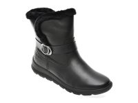 Ghete RIEKER negre, Z0081, din piele naturala