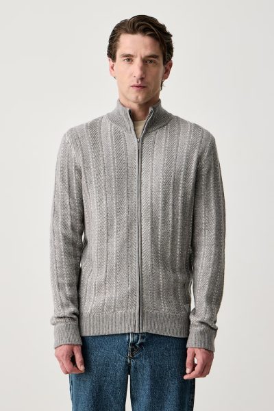 Guess  pulover cu fermoar pentru bărbați cu amestec de lână Nash