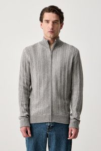 Guess  pulover cu fermoar pentru bărbați cu amestec de lână Nash