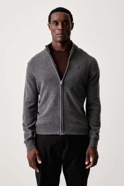 Hackett London  pulover cu fermoar pentru bărbați din lână
