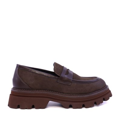 Loafers femei Benvenuti maro din piele întoarsă 3932DM3261VM