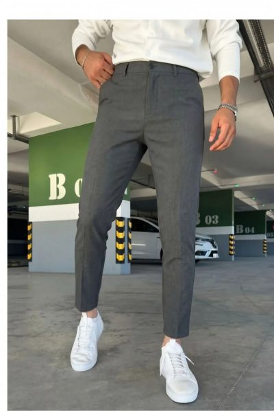 Pantaloni barbati casual grei inchis C001 H1-4