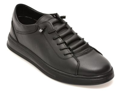 Pantofi BITE THE BULLET negri, RZ609, din piele naturala