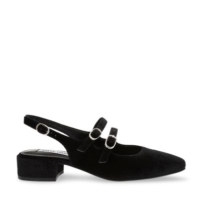 Pantofi decupați femei Steve Madden Cityview negri din catifea 1468DDCITYVIEWVN