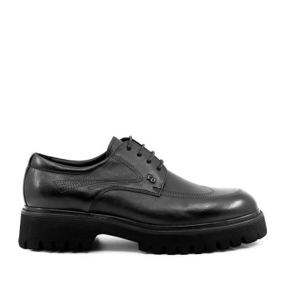 Pantofi derby bărbați  Enzo Bertini negri din piele naturală 1782bp2613n