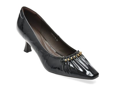 Pantofi eleganti EPICA negri, 32232, din piele naturala lacuita