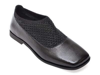 Pantofi EPICA negri, 2774540, din material textil si piele naturala