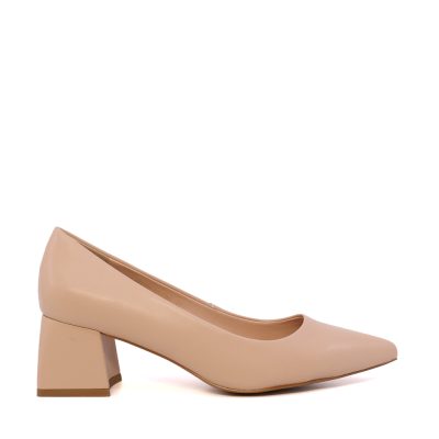 Pantofi femei Enzo Bertini bej cu toc evazat din piele  1111DP3200BE