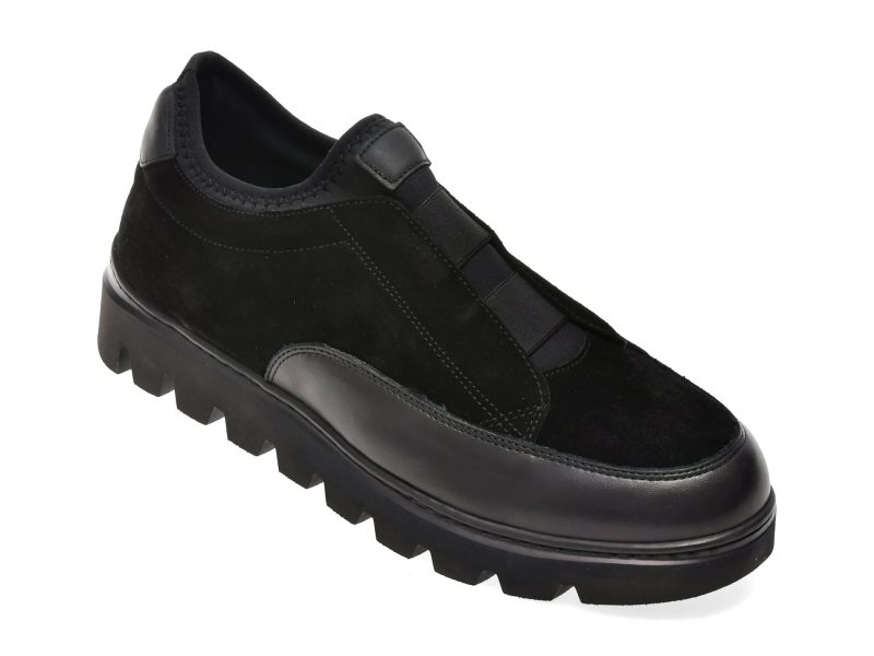 Pantofi GRYXX negri, 13292, din piele intoarsa