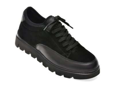 Pantofi GRYXX negri, 13293, din piele intoarsa