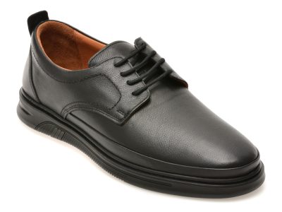 Pantofi OTTER negri, KC70998, din piele naturala