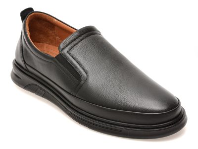 Pantofi OTTER negri, KC70999, din piele naturala