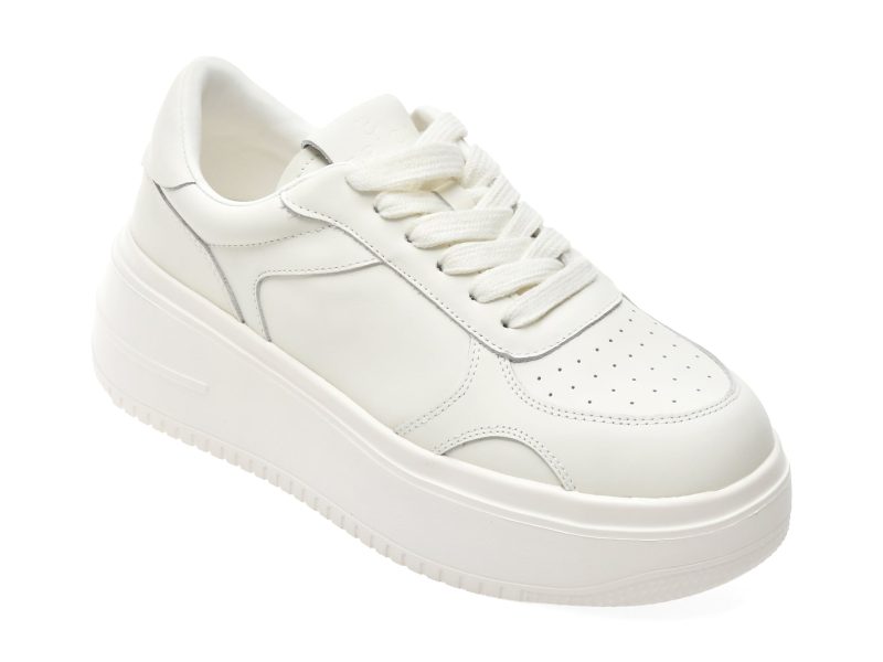Pantofi sport EPICA albi, 258819, din piele naturala