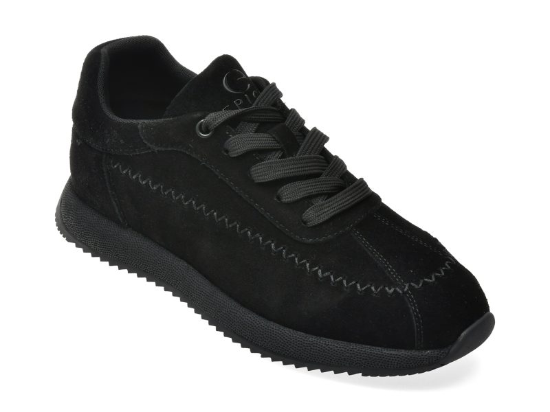 Pantofi sport EPICA negri, QS954, din piele intoarsa